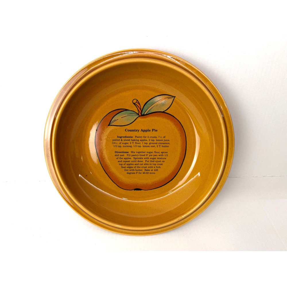 Pie Dish Kitchen 10in Yellow Excellent Country Apple Pie‎ Recipe Graphic